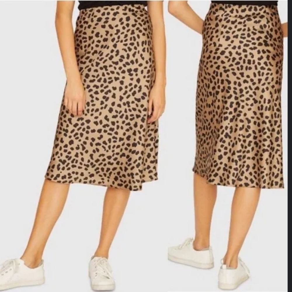 Rachel Zoe leopard print midi flare skirt